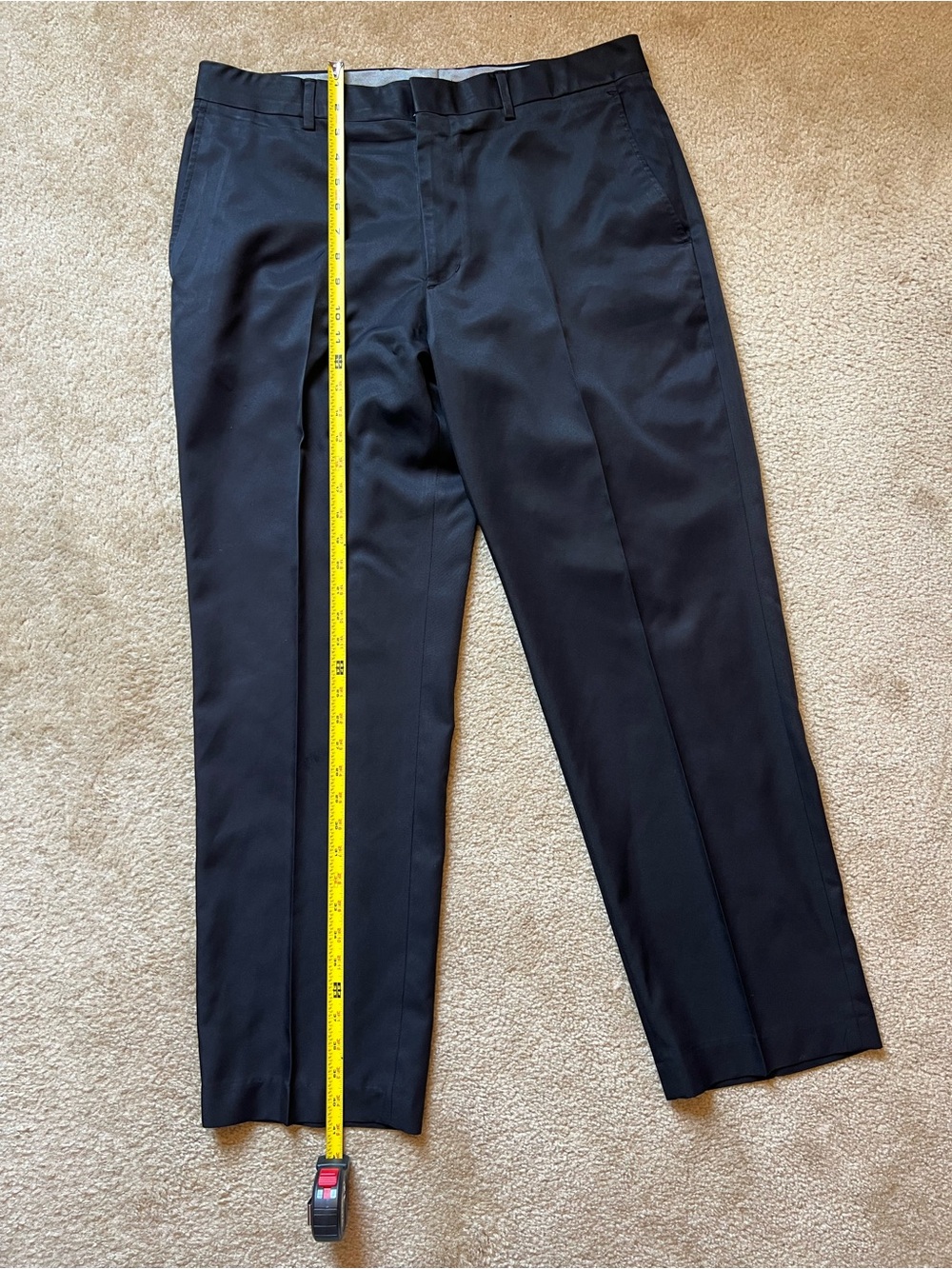 Walter Hagen Mens 36x30 Black Golf Pants Flat Front Dress Slacks - Picture 4 of 6
